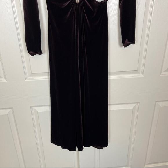 A.L.C. Maeve Java Brown Cut Out Velvet Midi Dress NWT - Picture 5 of 12